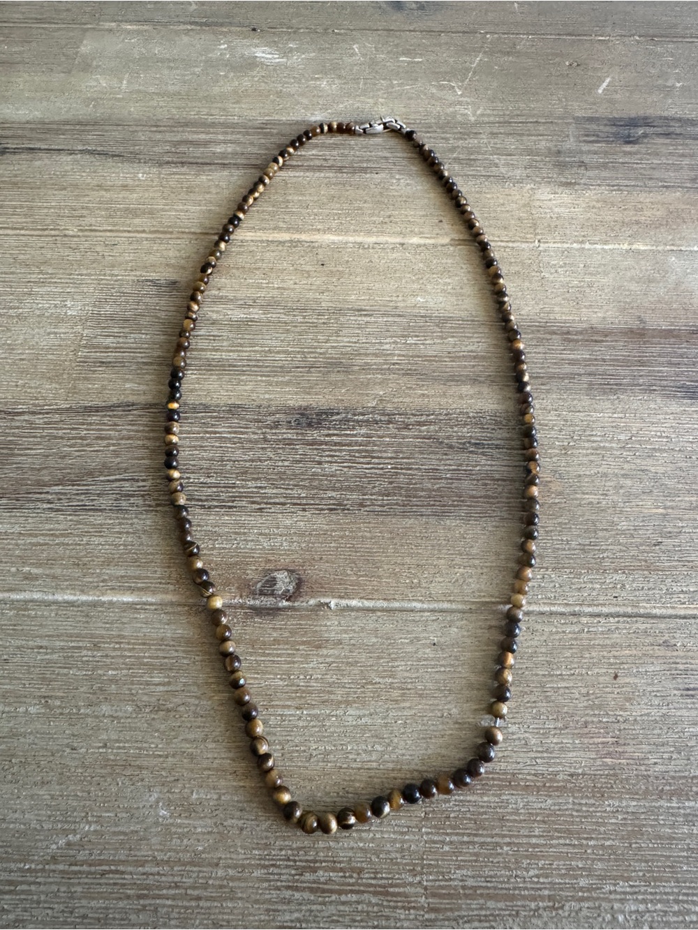 David Yurman Brown Tiger Eye Bead Necklace